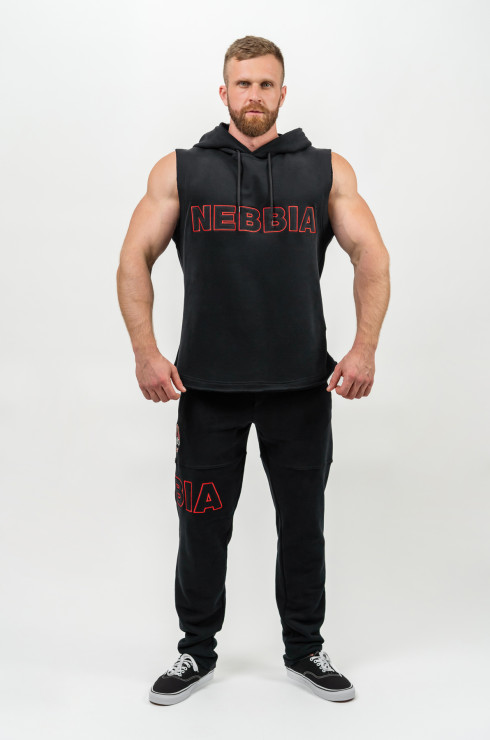 Nebbia Sleeveless Hoodie Sweatshirt Iron Beast 710 - black