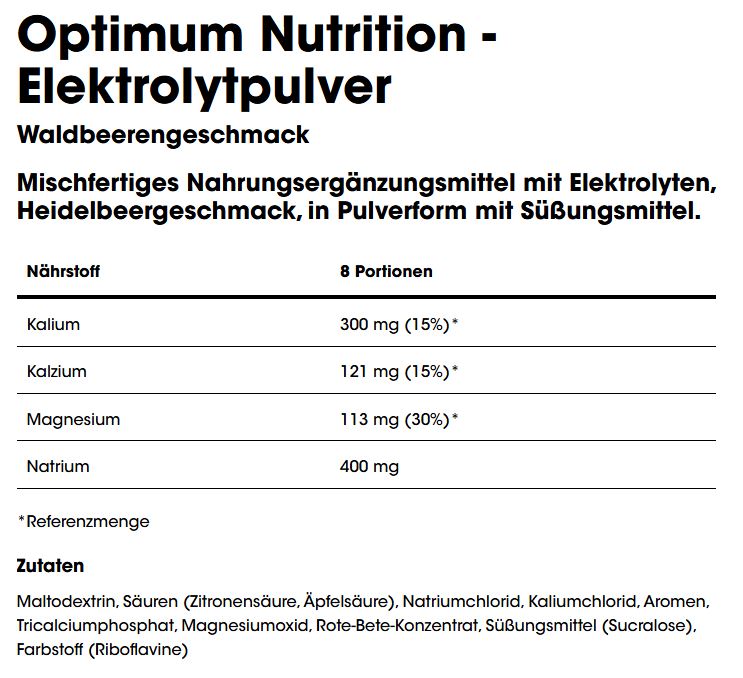 Optimum Nutrition Electrolyte (264g Dose)