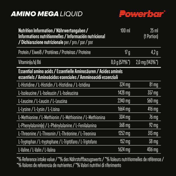 PowerBar Amino Mega Liquid (20 x 25ml Ampulle)