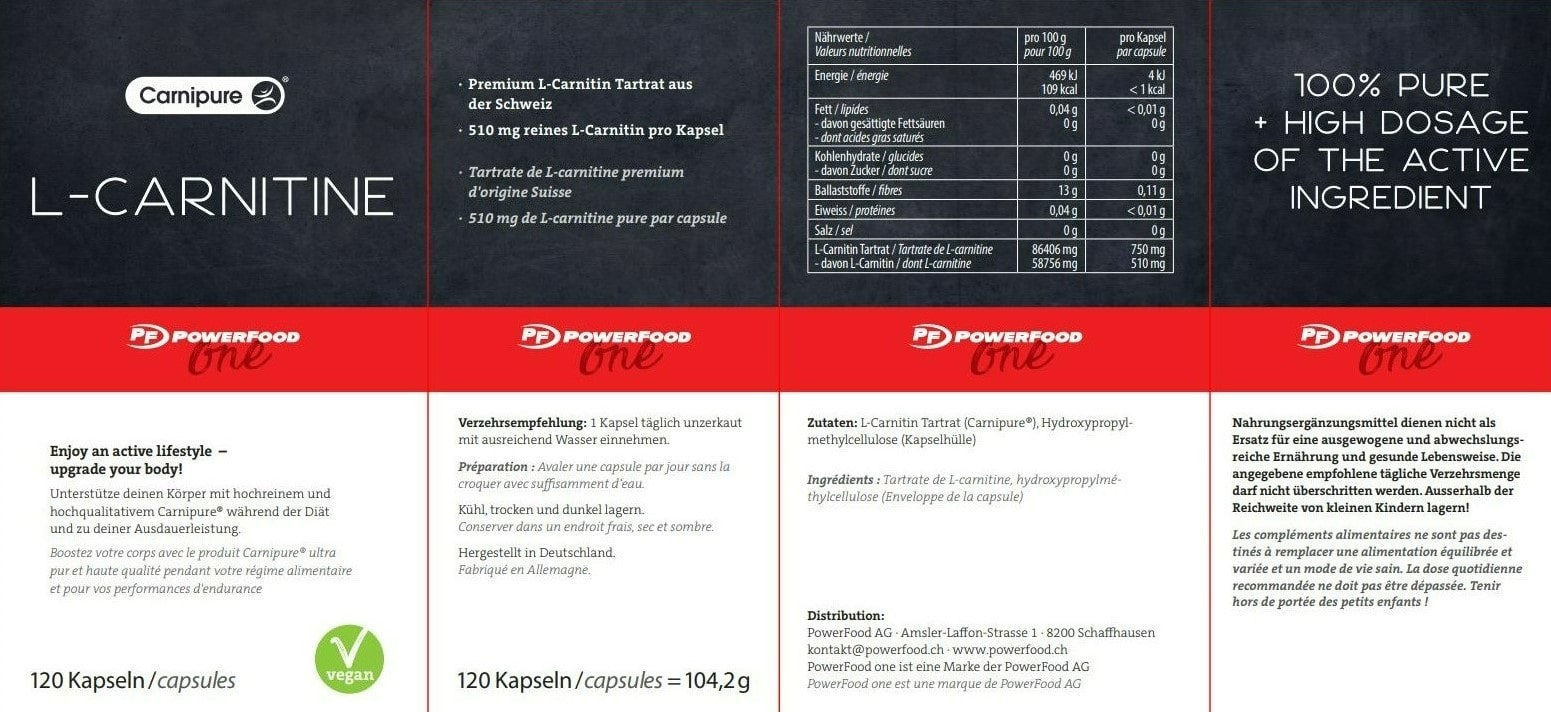 PowerFood One L-Carnitine (120 Caps)