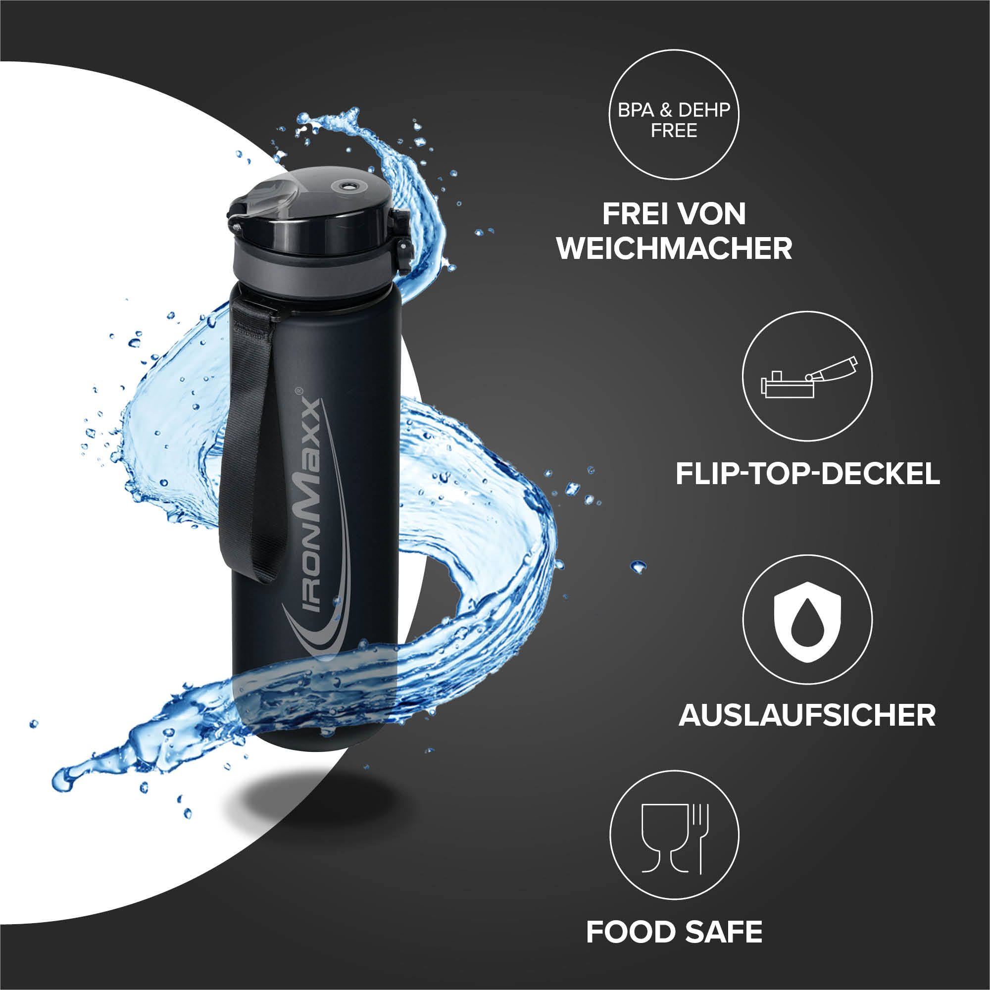 IronMaxx Sport Water Bottle (1000ml)
