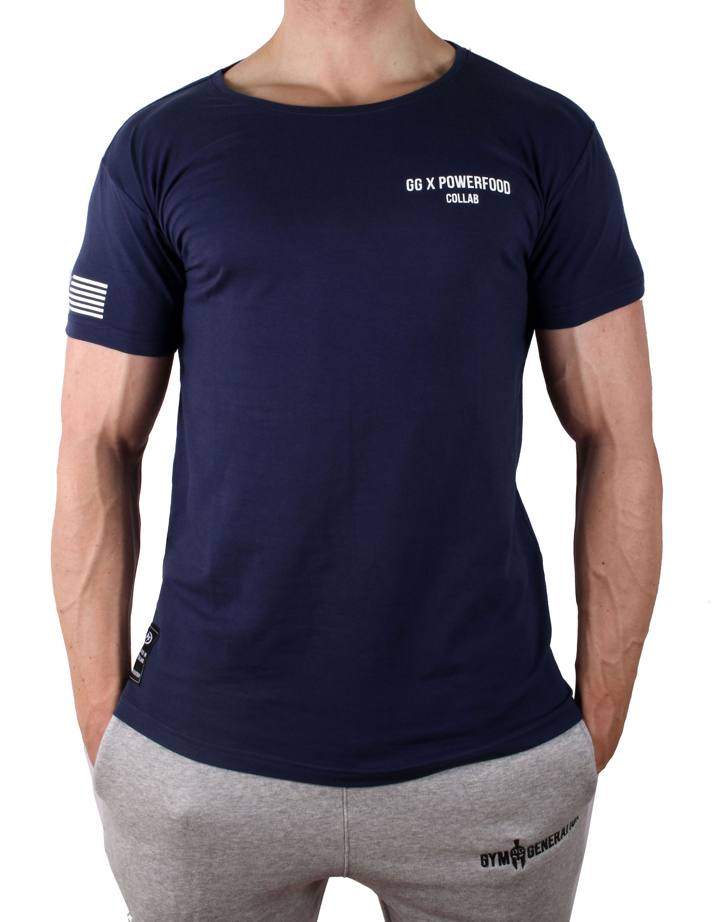 PowerFood X Gym Generation Collab Shirt - Navy Blue