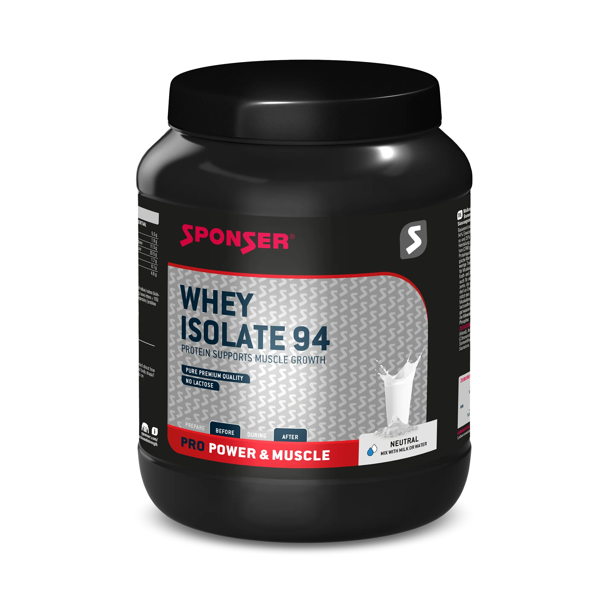 Sponser Whey Isolate 94 (850g Dose)