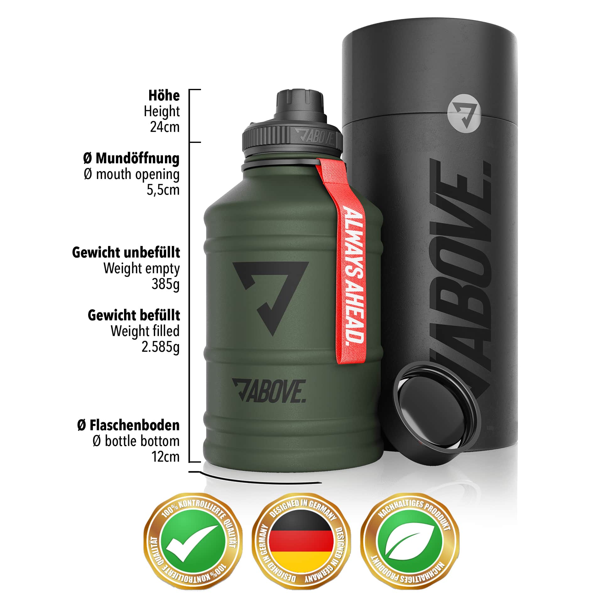 ABOVE. Edelstahl Trinkflasche (2200ml)