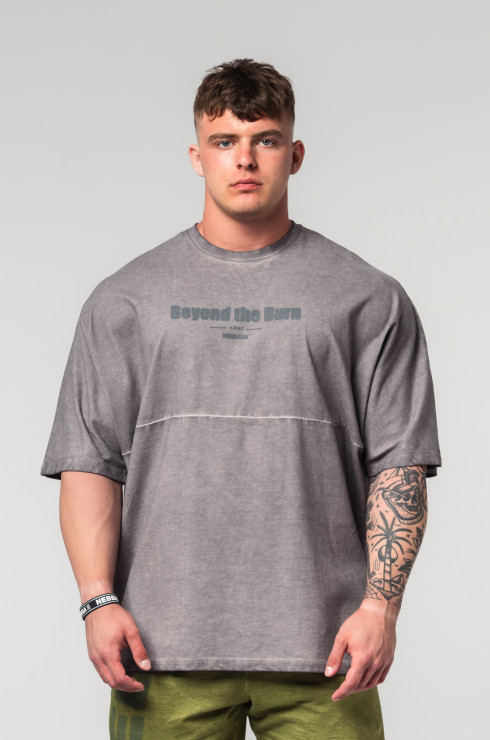 Nebbia Washed-off Oversized T-Shirt No Shortcuts 369 - light grey