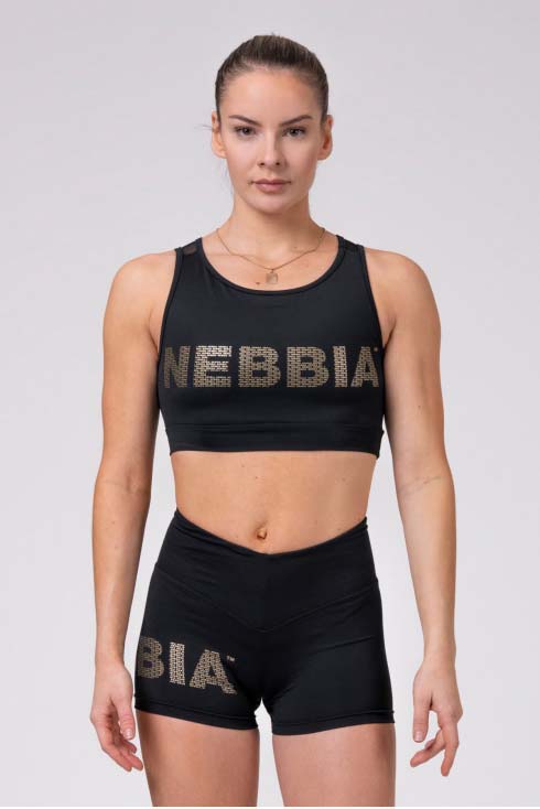 Nebbia Gold Mesh Mini Top 830 Black