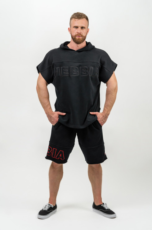 Nebbia Hooded T-shirt Gym Rag top Champion 706 - black