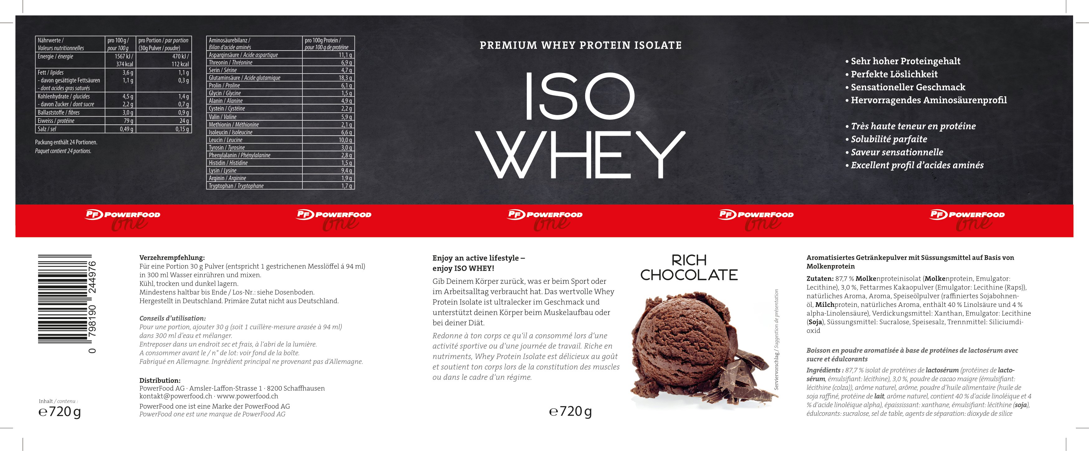 PowerFood One Iso Whey (720G Dose)