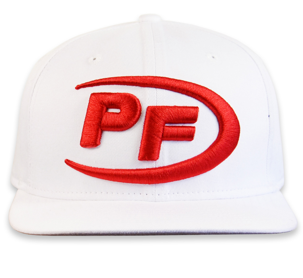 PowerFood Snapback Front Logo WHITE RED