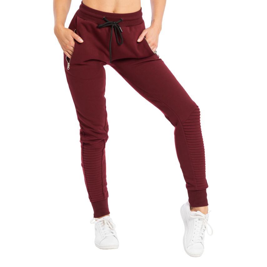 Smilodox Damen Jogginghose Ripplez Bordeaux