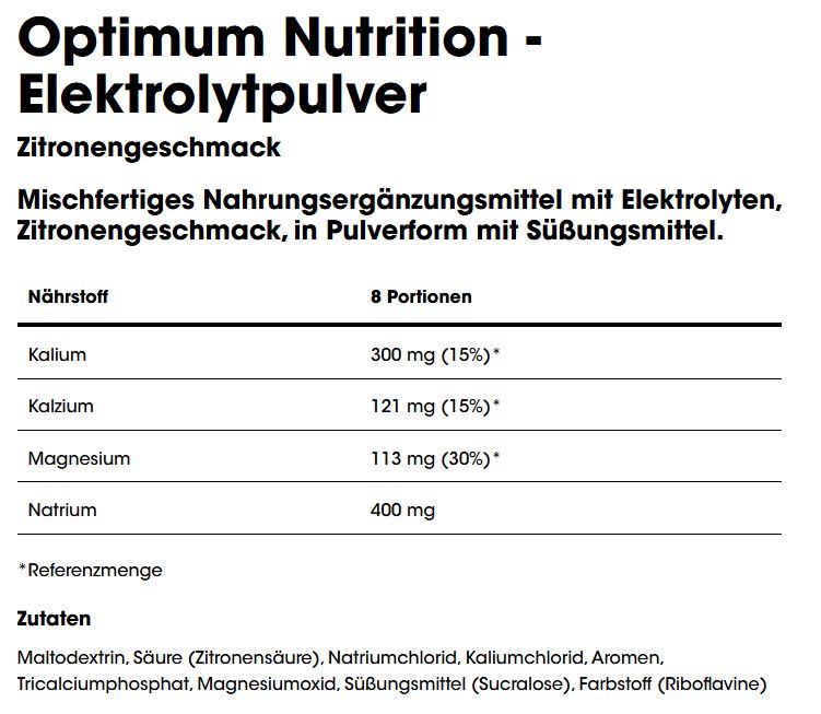 Optimum Nutrition Electrolyte (264g Dose)