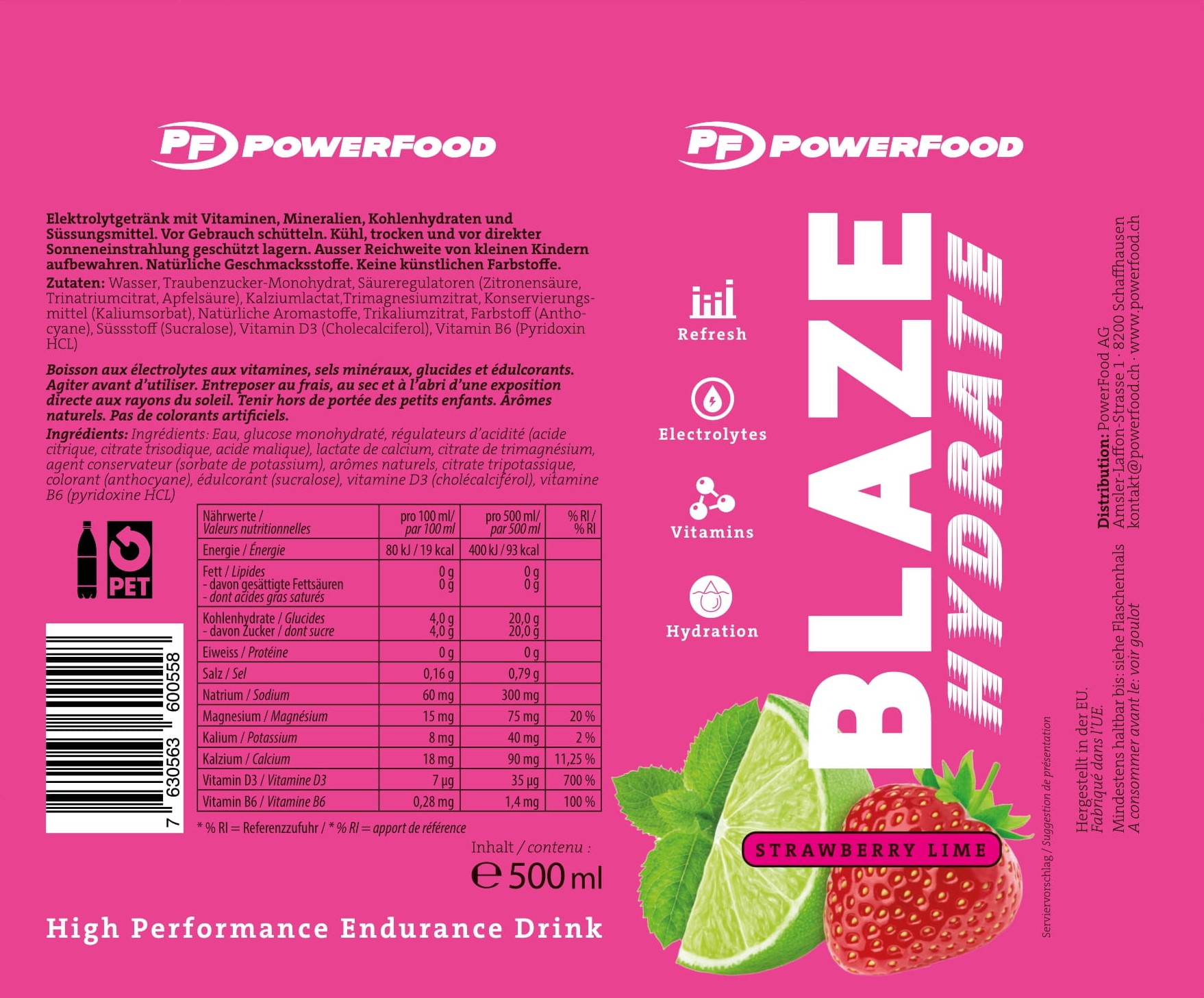 PowerFood Blaze Hydrate (12 x 500ml)