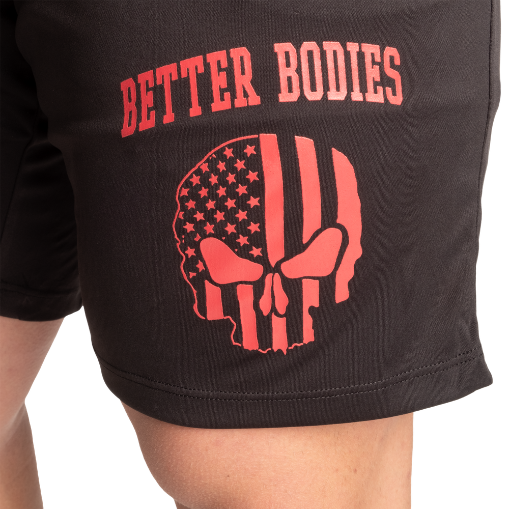 Better Bodies Skull Function Shorts - Black/Red