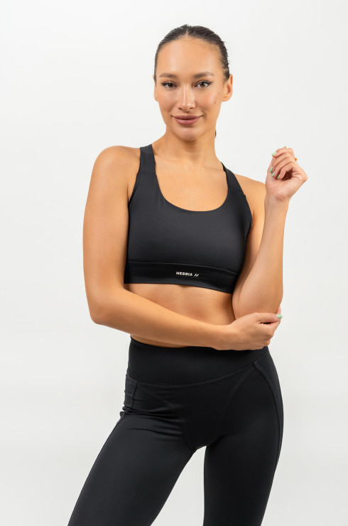 Nebbia Medium-Support Racerback Sports Bra Agile 471 - black