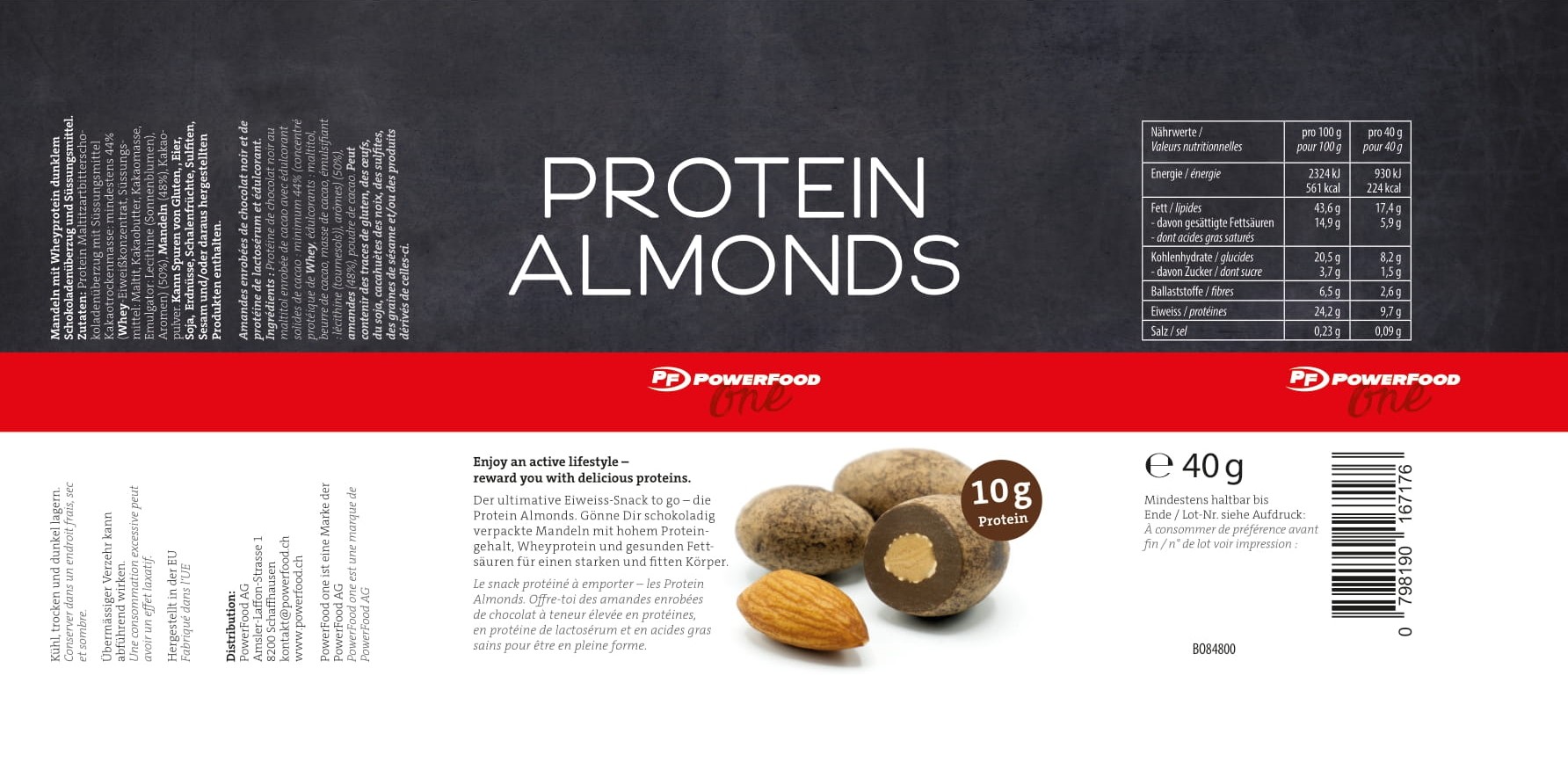 PowerFood Protein Almonds (12 x 40g)