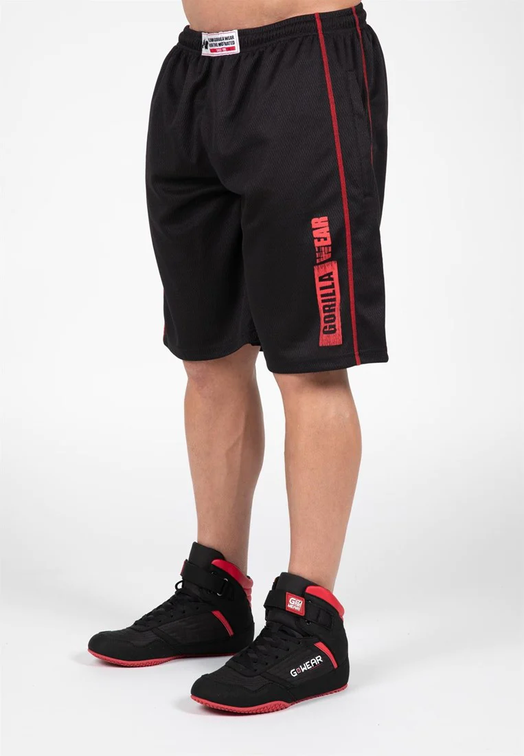 Gorilla Wear Wallace Mesh Shorts Schwarz/Rot