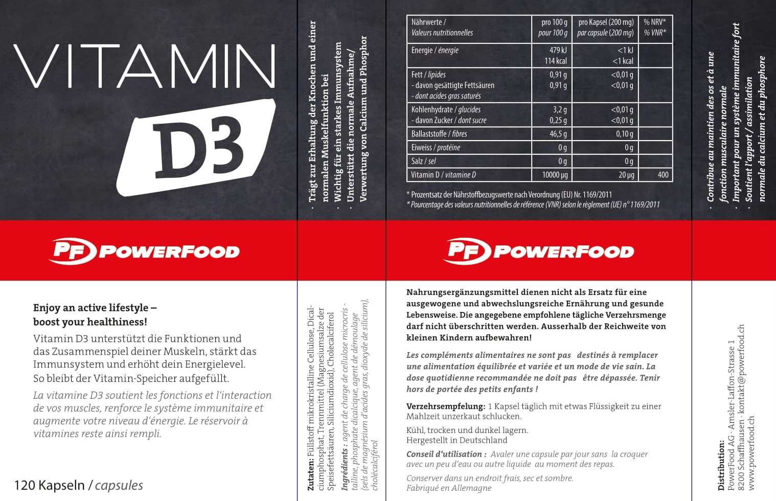 PowerFood Vitamin D3 (120 Tabs)